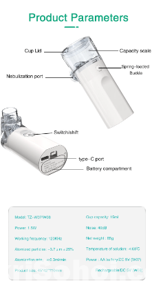 Mesh Nebulizer rechargeable Handheld Micro-Grid Sprayer